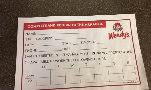 wendy's job app